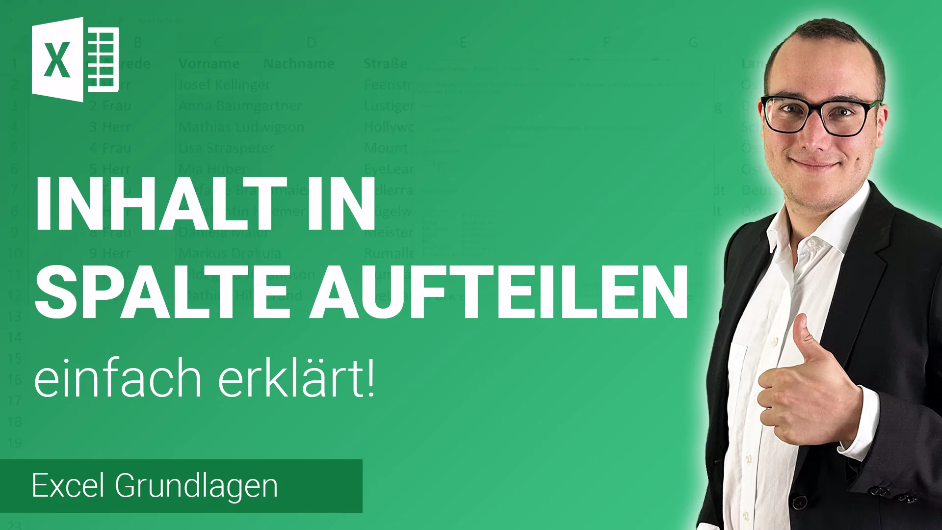 INHALTE aus einer ZELLE in SPALTEN aufteilen einfach erklärt