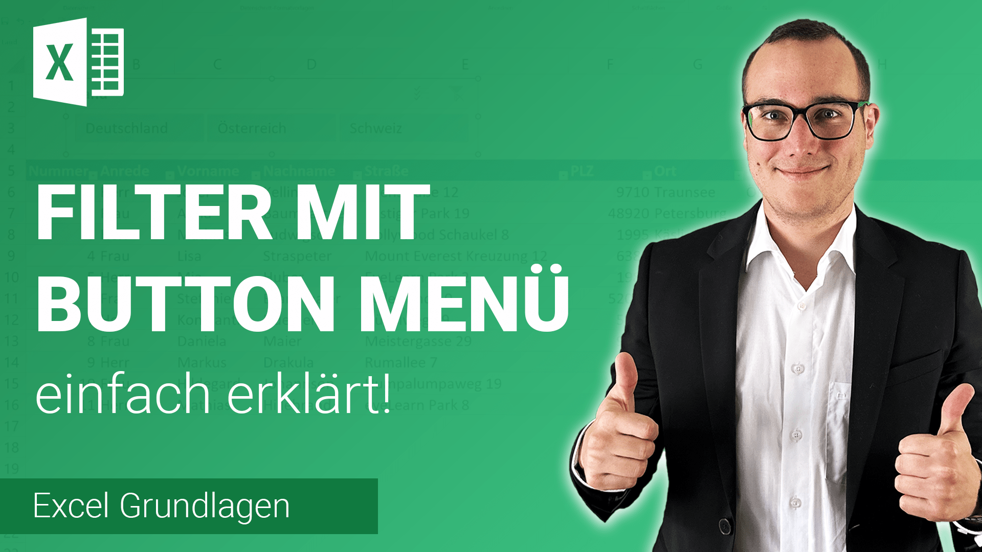 GEFILTERTE DATENTABELLE mit BUTTONs einfügen einfach erklärt