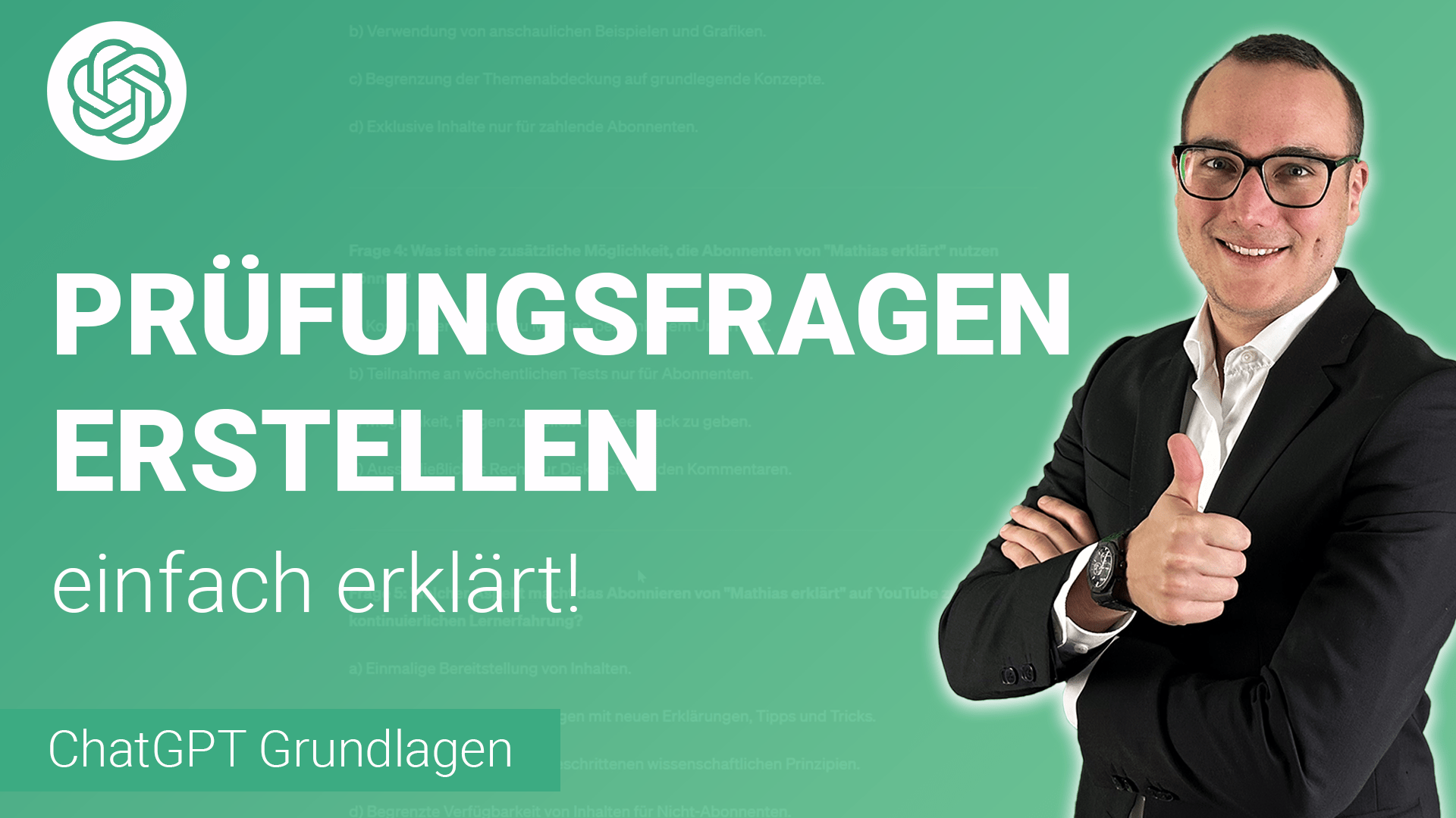 PRÜFUNGSFRAGEN erstellen lassen in ChatGPT einfach erklärt