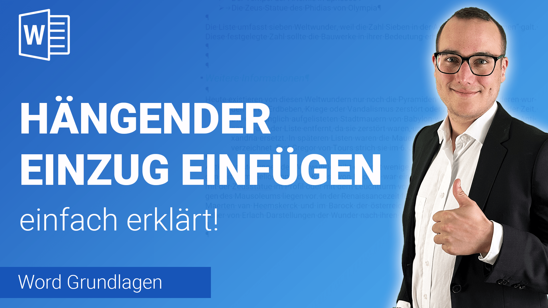 HÄNGENDER EINZUG einfügen einfach erklärt