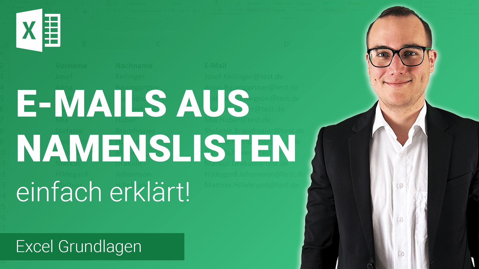 E-MAIL ADRESSEN aus NAMENSLISTE erstellen einfach erklärt