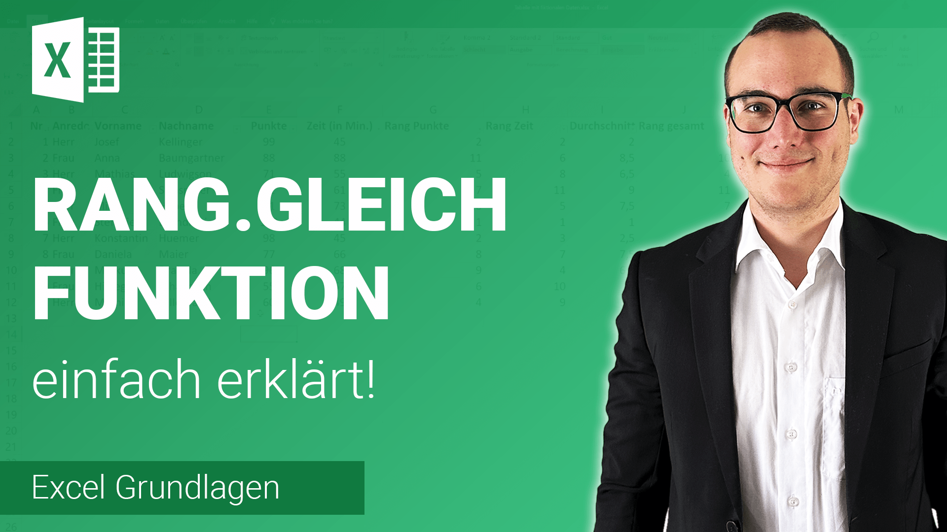 RANG.GLEICH-Funktion einfach erklärt