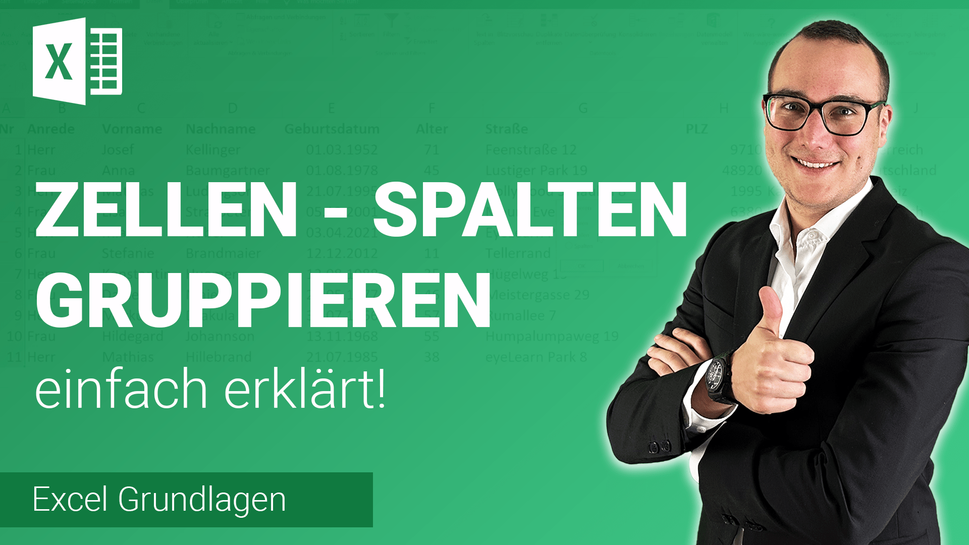 ZEILEN oder SPALTEN gruppieren einfach erklärt