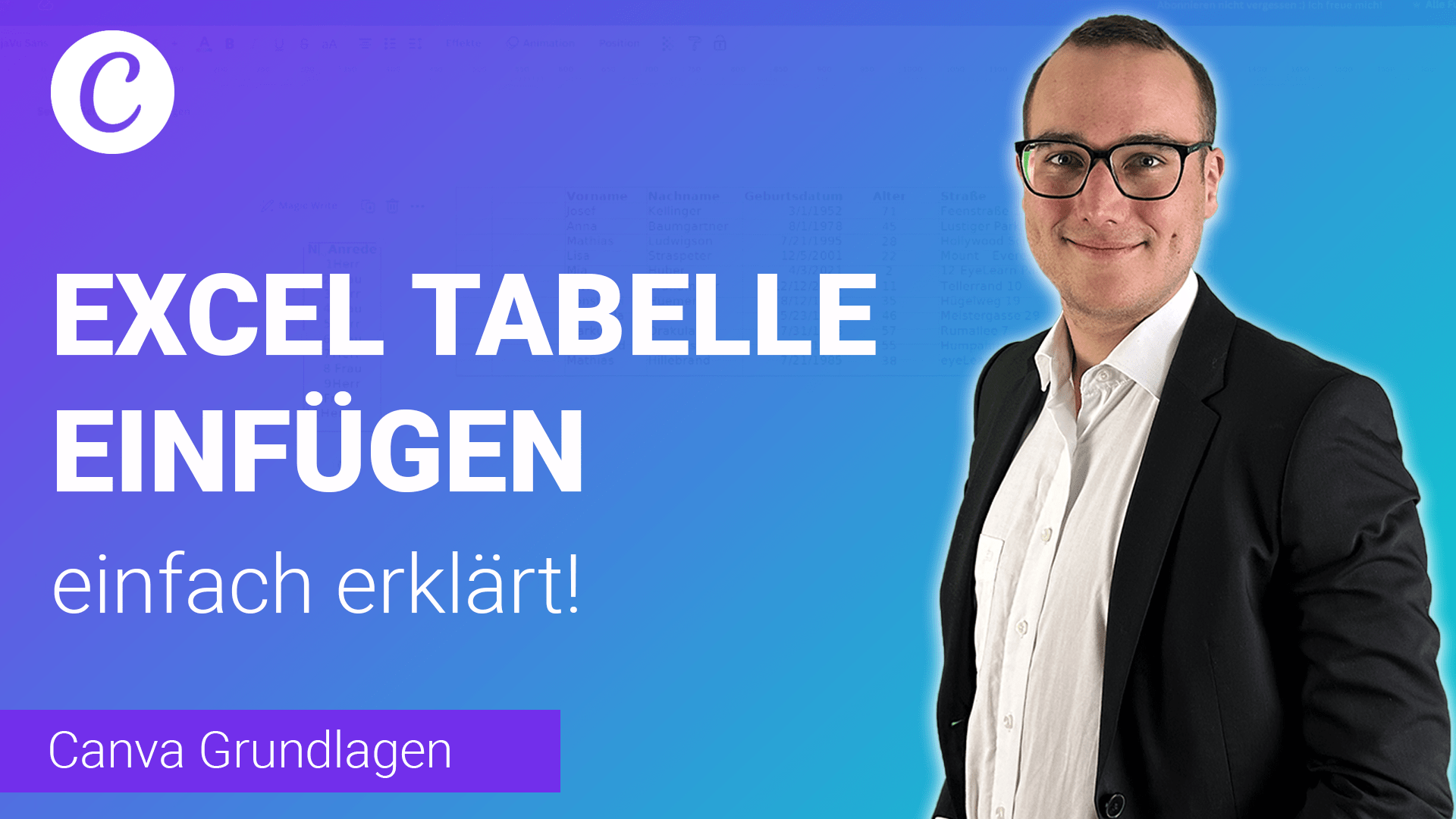 EXCEL TABELLE einfügen einfach erklärt