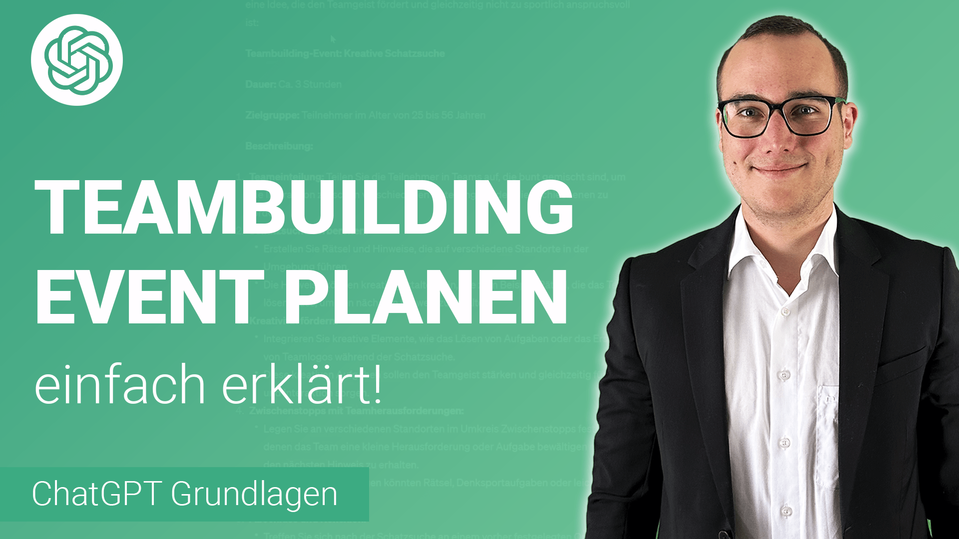 TEAMBUILDUNG Event planen lassen von ChatGPT einfach erklärt