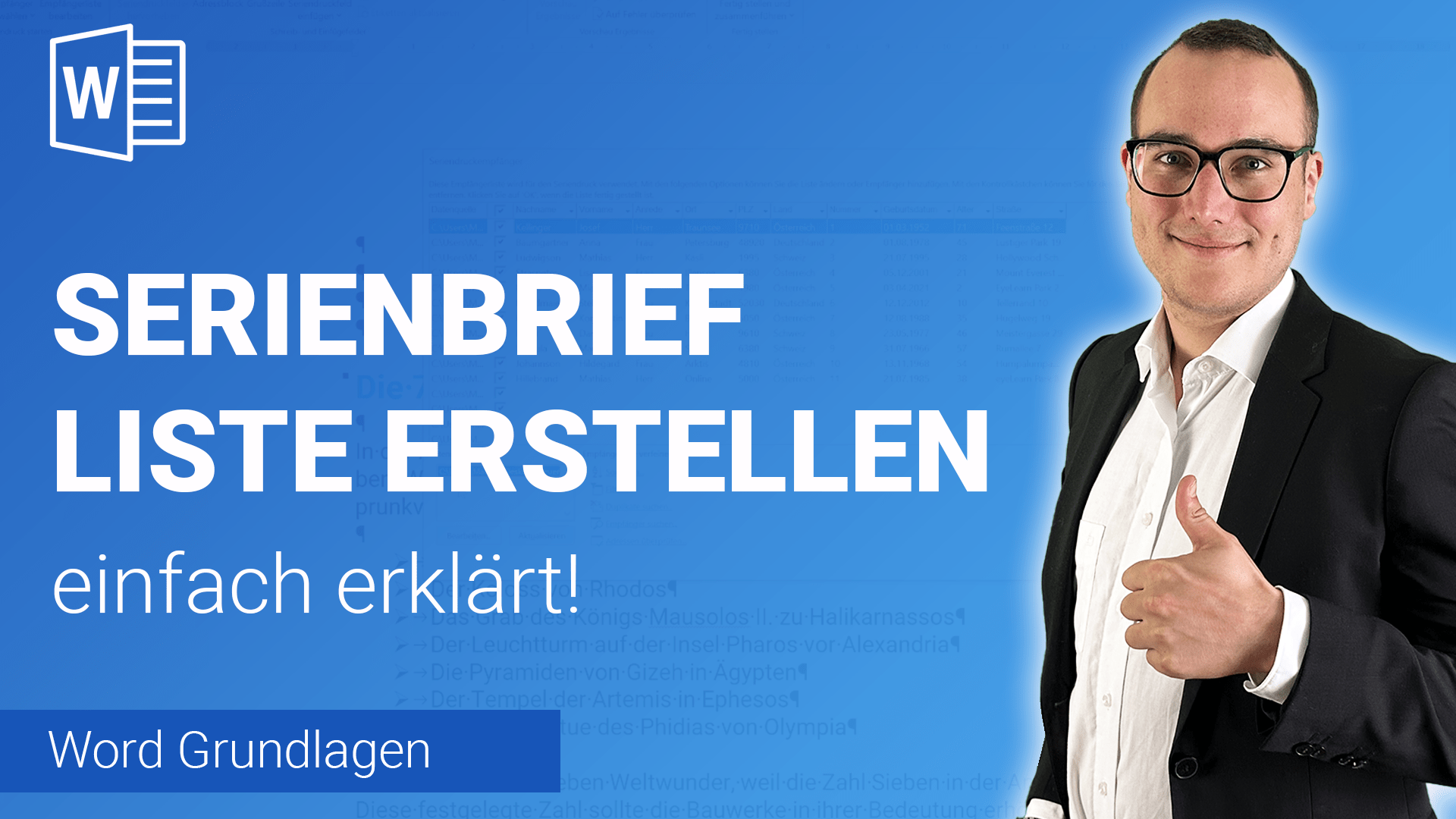 SERIENBRIEF-LISTE erstellen einfach erklärt