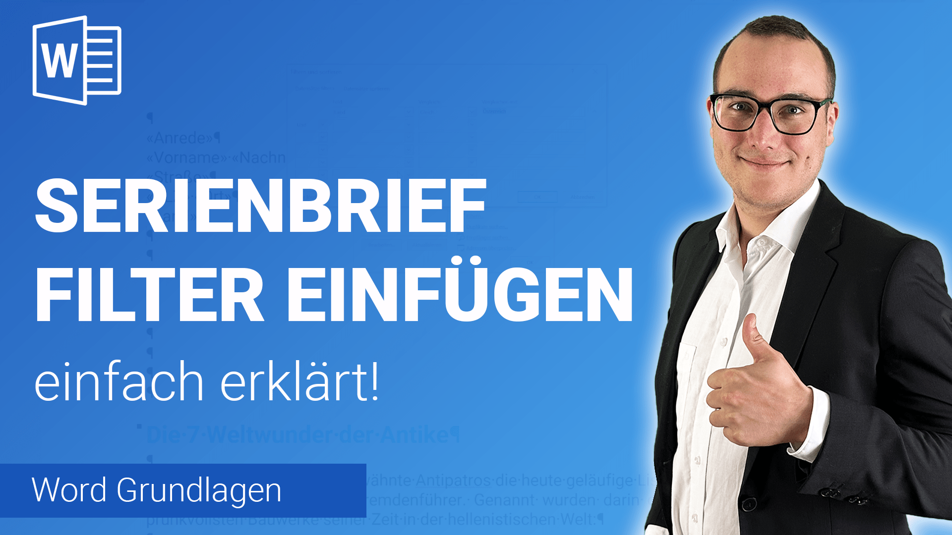 SERIENBRIEF-LISTE FILTER einfügen einfach erklärt