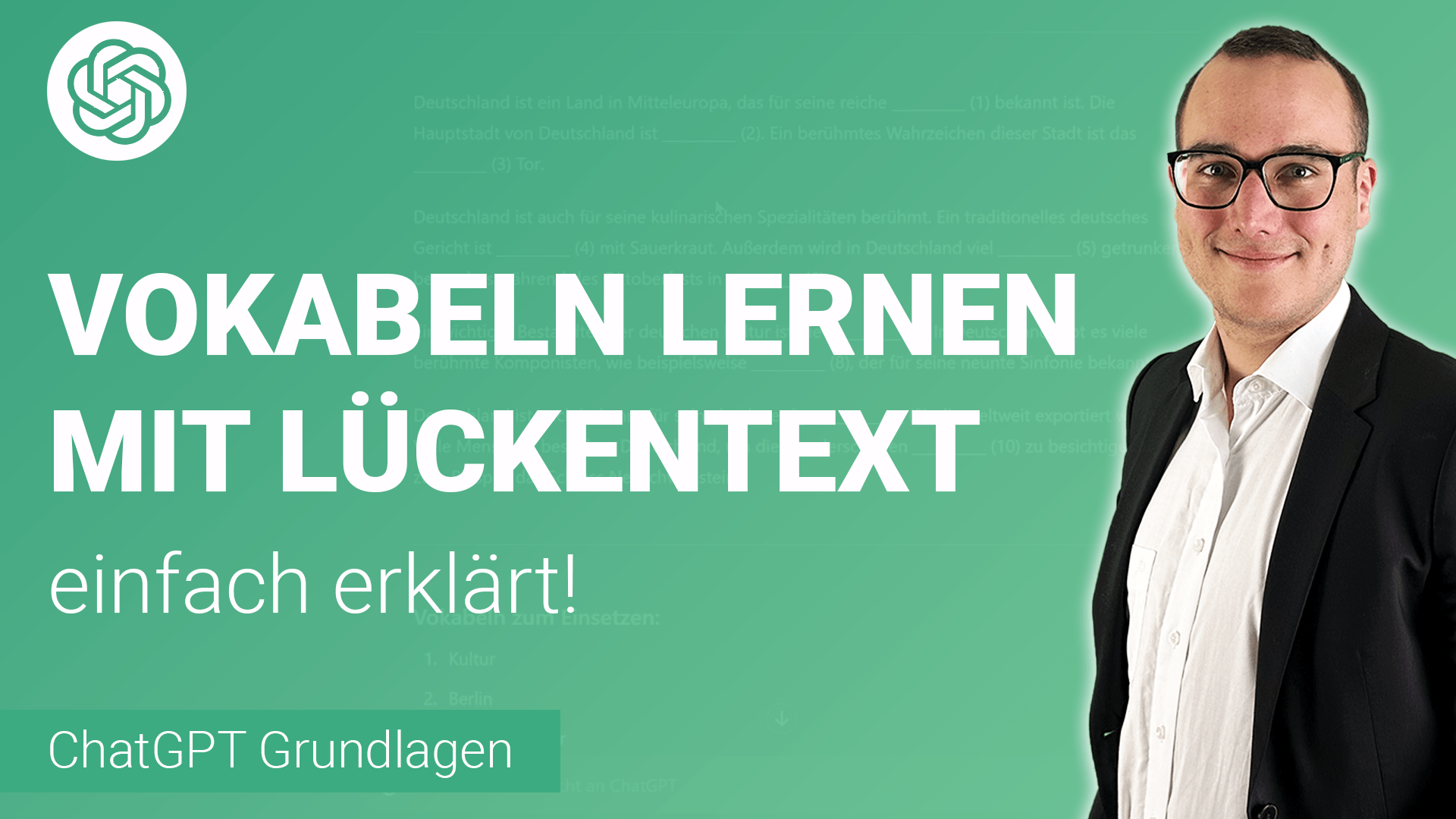 VOKABEL lernen mit Lückentexte mit ChatGPT einfach erklärt