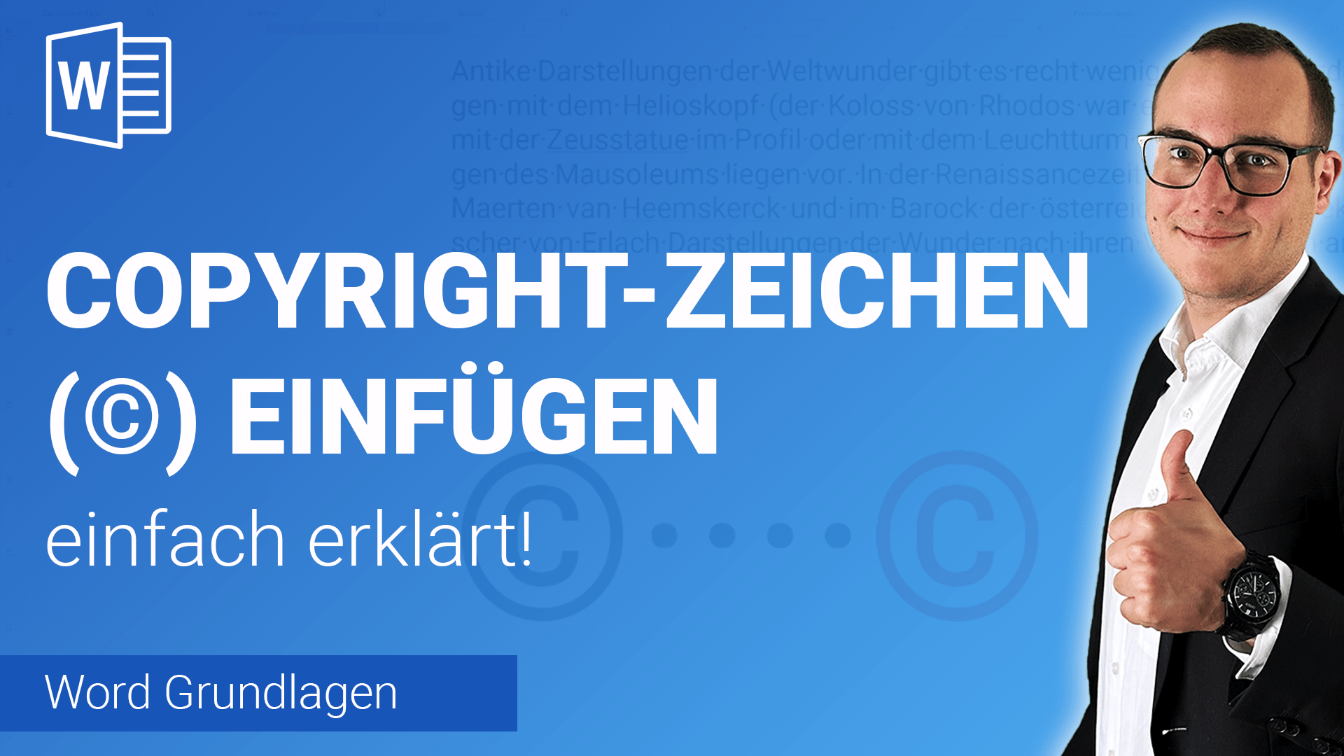 COPYRIGHT ZEICHEN (©) einfügen einfach erklärt