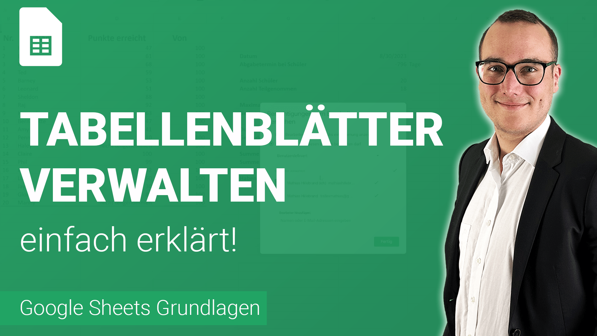 TABELLENBLÄTTER verwalten einfach erklärt