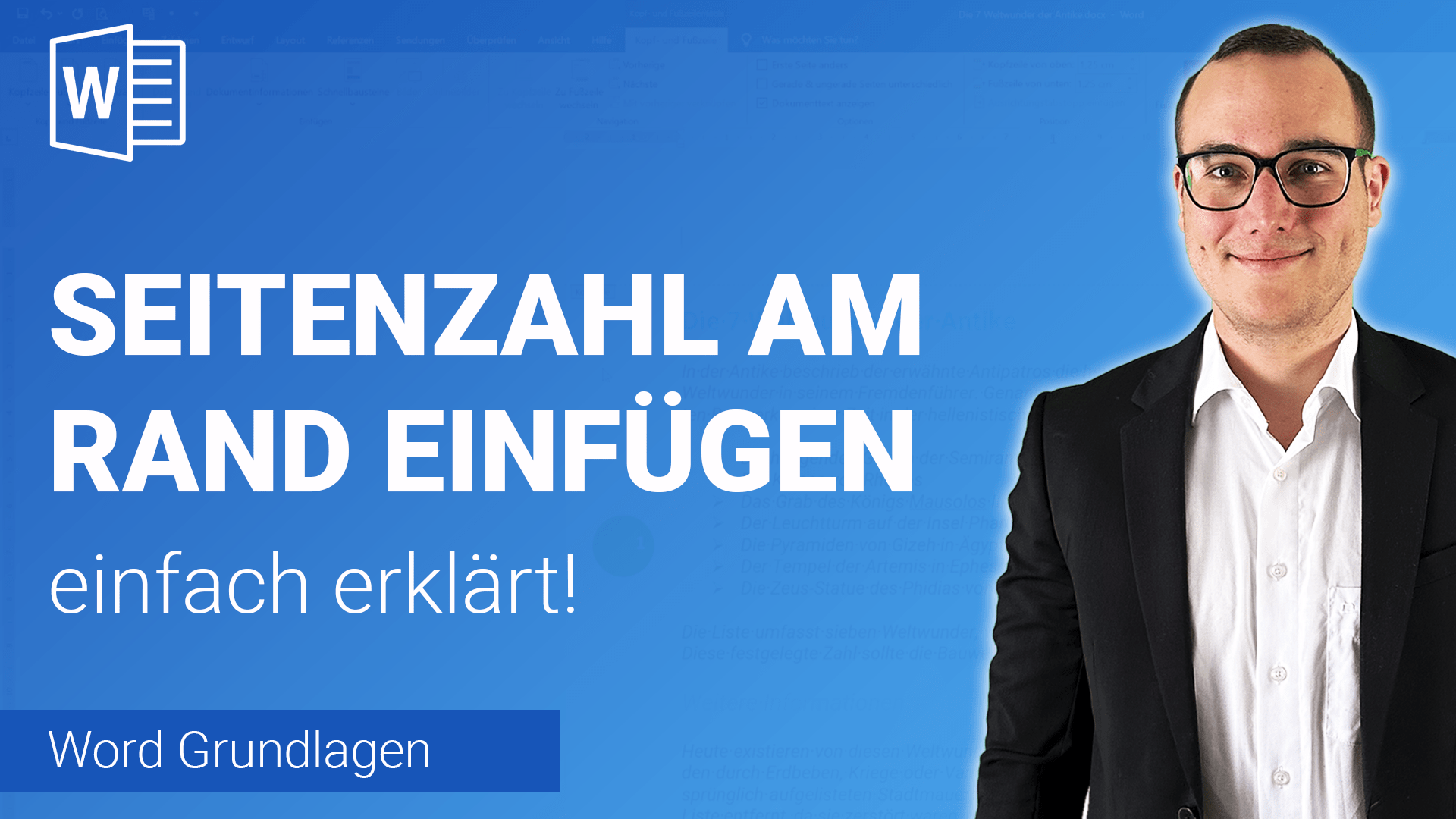 SEITENZAHL am RAND einfügen einfach erklärt