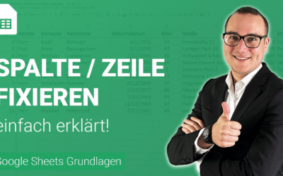 ZEILE oder SPALTE fixieren einfach erklärt